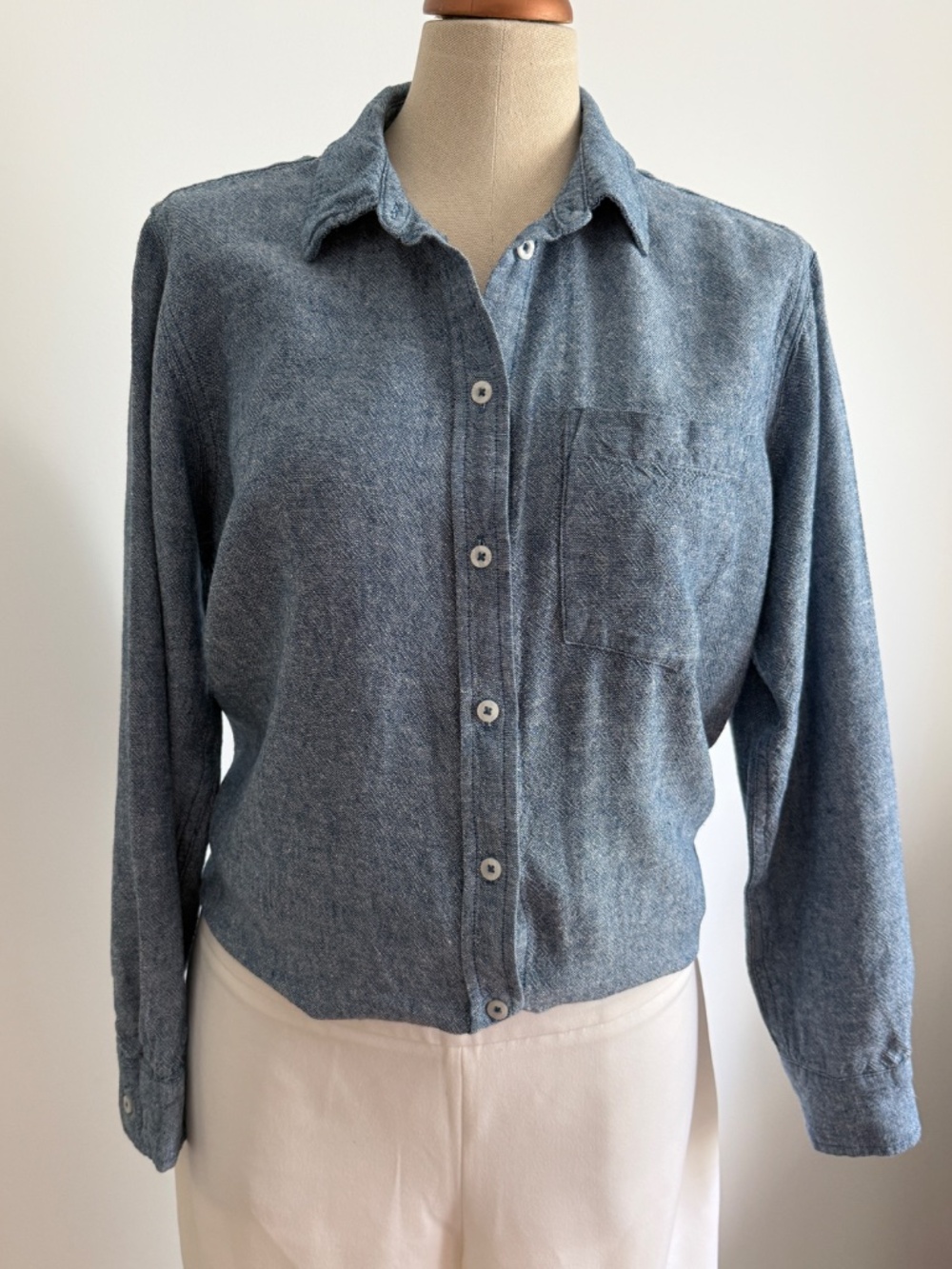 Gap - Blue Linen Long Sleeve Button Down Shirt